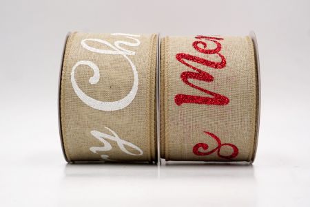 Merry Christmas Greeting Wired Ribbon_KF9810.KF9811.KF9812.KF9813.KF9814.KF9815